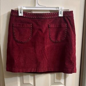 Mossimo Supply Co. Burgundy Studded Mini Skirt